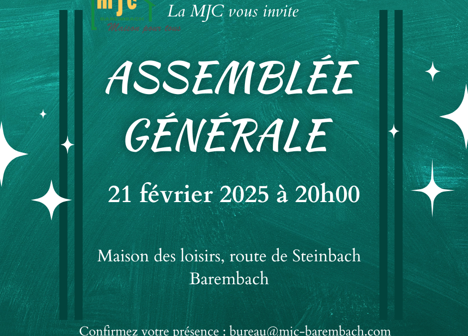 Invitation à l’Assemblée Générale de la MJC
