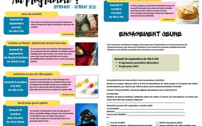 Le programme septembre-octobre des animations jeunesse est disponible